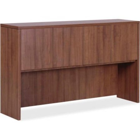 LORELL Lorell® Hutch with Doors - 66.1" x 14.8" x 36" - Walnut - Essentials Series 69977